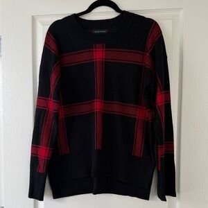 Banana Republic Red and Black Plaid Sweater